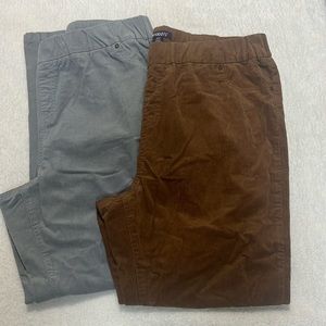 Romans bundle pair of corduroy pants. Women’s size 18 W. Brown & gray like new